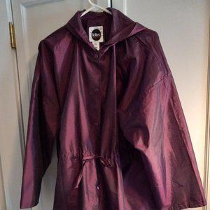 Women's Tote's Hooded Rain resistant Windbreaker Unlined Burgundy – One-Size